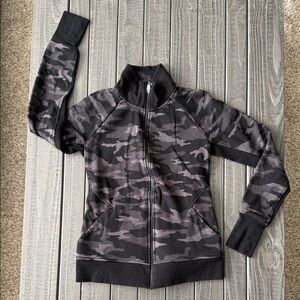 Athleta Long Camouflage Zip-Up Jacket